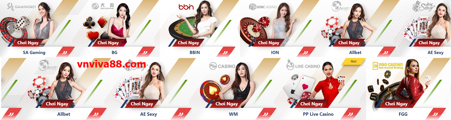 Các nhà cung cấp live casino nổi tiếng tích hợp trong VIVA88